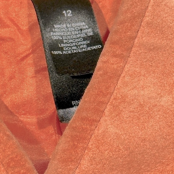 🧥🍊 STUDIO by LIZ CLAIBORNE Vintage Suede Blazer | Y2K Mango Minimalist Sz 12 - Picture 9 of 9